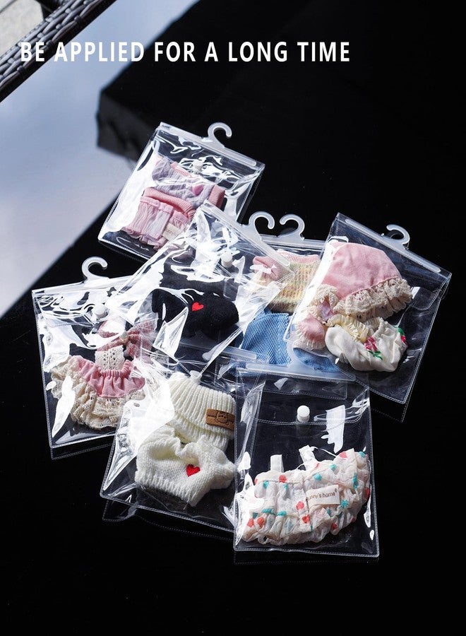 aimpiwt 10 Pack Clear Doll Clothes Storage Bags with Hanging Rod & Hooks, Compatible with Labubu Clothes - PVC Transparent Organizer Set for Dolls, Space-Saving Wardrobe System - Image 4